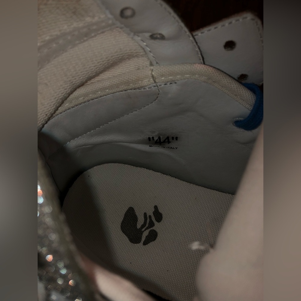OFF-WHITE Off Court 3.0 High Top Sneaker  Glitter White/Silver SZ44 - Picture 9 of 15